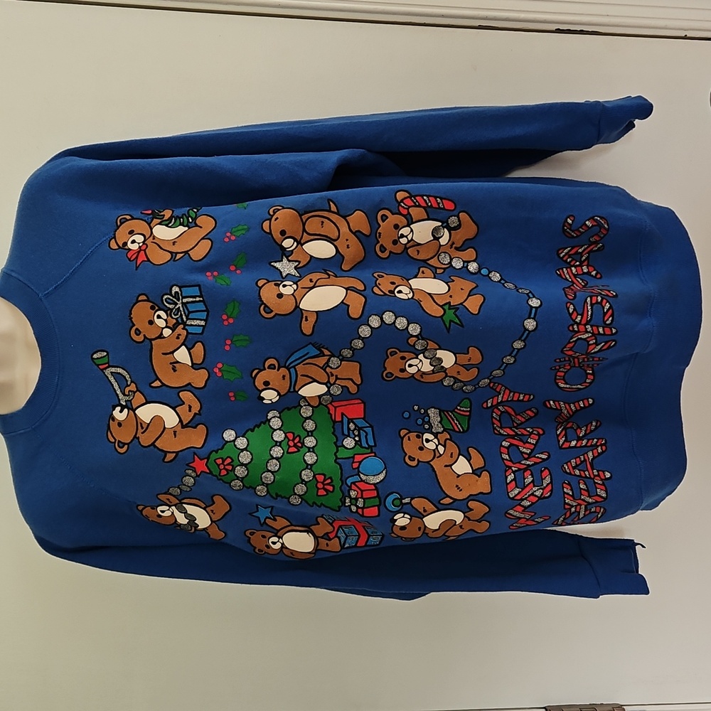 Vintage 90's Merry Beary Christmas Sweatshirt One Size Fits All